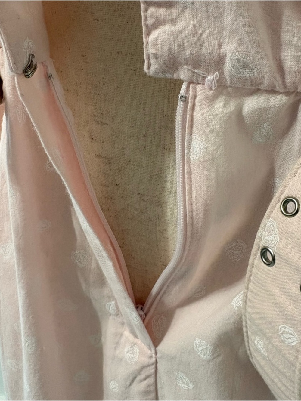 Vintage 80s Taurus ll Pink Leaf Print Belted 100% Cotton Dress Sz 10 - Picture 9 of 10